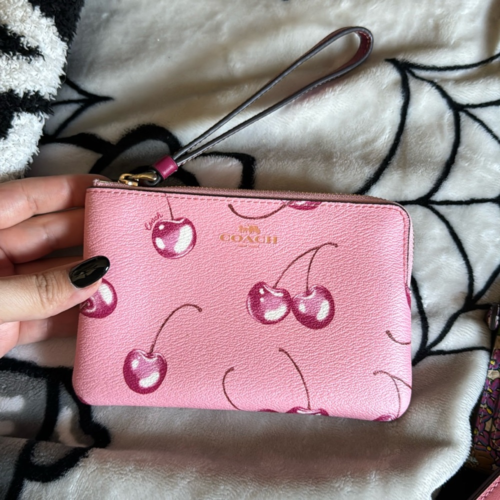 coach cherry wristlet SOLD